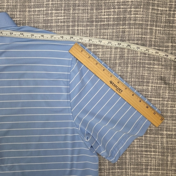Vineyard Vines Performance Golf Polo Shirt Stretch Blue Stripe Men’s L - Picture 6 of 9